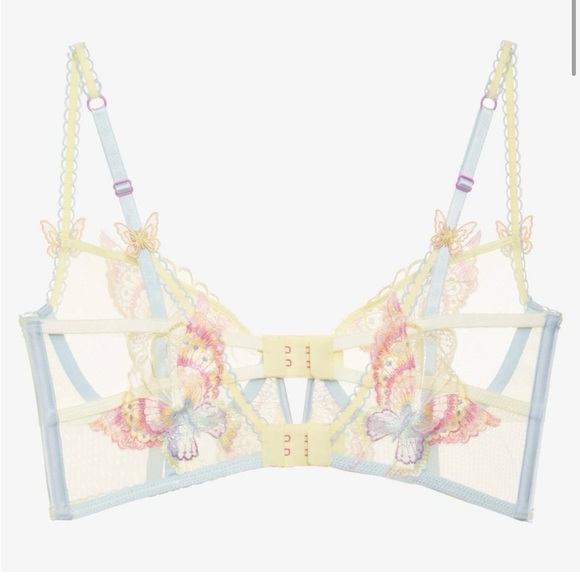 For Love & Lemons Pastel Papillon Longline Bra Size 34DD NWT - Picture 2 of 7